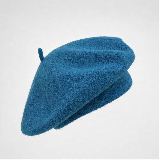 Baret Blauw Wol - vooraanzicht
