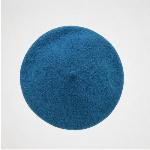 Baret Blauw Wol - achteraanzicht
