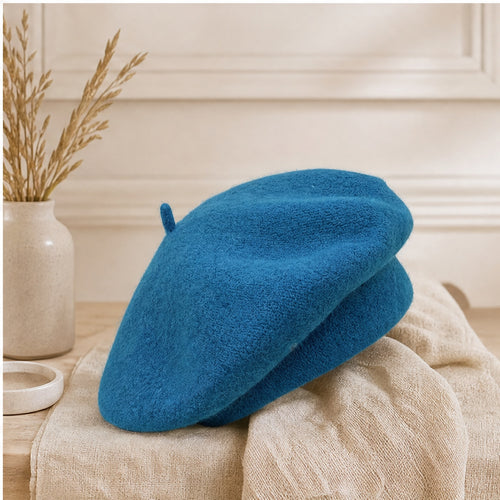Baret Blauw Wol - sfeerbeeld