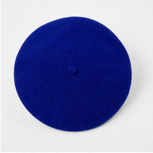 Baret Felblauw Wol - achteraanzicht