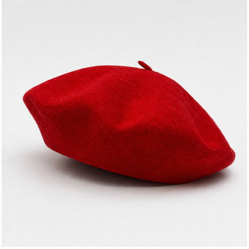 Baret Rood Wol - zijaanzicht