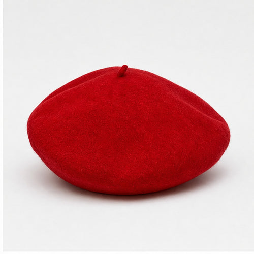 Baret Rood Wol - achteraanzicht