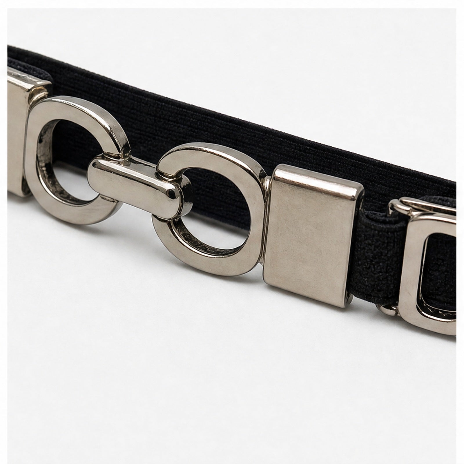 Casual riem Metaal Elastaan Zilver - detail van materiaal en afwerking